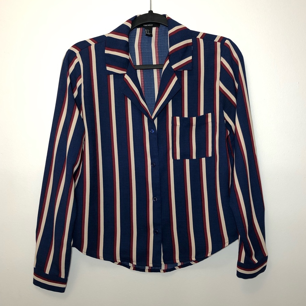 Forever 21: Striped Pocket Blouse